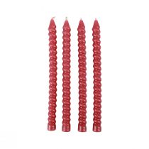 Product Twisted candles spiral candles pink Ø1.4cm H18cm 4pcs