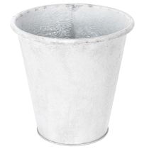 Product Ornamental planter, metal plant pot, white, Ø18.5cm, H18cm
