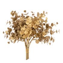 Product Artificial eucalyptus plant, gold-colored decorative branch for table decoration, 24cm