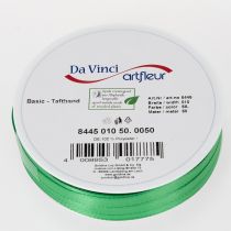 Product Gift and decoration ribbon, green taffeta ribbon, 10mm wide, 50m long