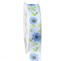 Product Gift Ribbon Cornflower Silk Ribbon Blue 25mm 18m