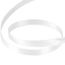Product Gift ribbon decorative ribbon satin ribbon white 6mm 50m