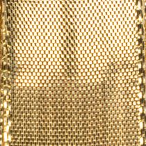 Product Gold gift ribbon with wire edge, 25mm wide, 25m long