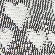 Product Gift Ribbon Hearts Mesh Ribbon White Glitter 40mm 10m