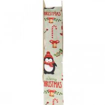 Gift ribbon Merry Christmas penguins Christmas ribbon 25mm 8m