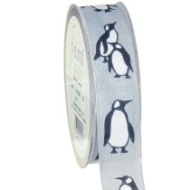 Product Gift ribbon penguins Christmas ribbon fabric 25mm 15m