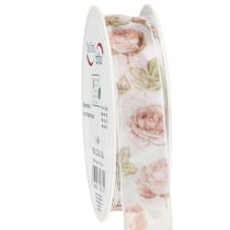 Product Gift ribbon roses organza ribbon with flowers 25mm 20m