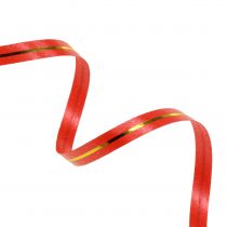 Product Gift ribbon red with gold stripes 4.8mm 250m
