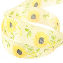 Product Gift Ribbon Sunflower Silk Ribbon Yellow 25mm 18m