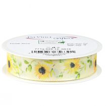 Product Gift Ribbon Sunflower Silk Ribbon Yellow 25mm 18m