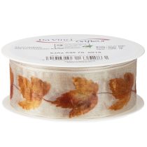 Product Gift ribbon selvedge ribbon autumn maple leaves 40mm 15m