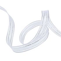Gift ribbon with wire edge white 15mm 20m