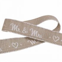 Product Gift ribbon brown ribbon wedding 15mm 20m