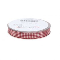 Product Gift ribbon Checked Bordeaux 15mm 20m