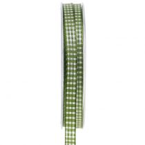 Product Gift ribbon check green 8mm 20m