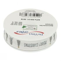 Product Gift ribbon Christmas Merry Christmas Grey 25mm 18m