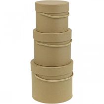 Product Gift box round flower box beige Ø12.5/14.5/16.5cm set of 3