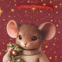 Product Gift bag with mouse motif and stars for Christmas, 24cm, 2 pieces