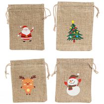 Product Gift bag Christmas bag Jute Look 10×13cm 8pcs