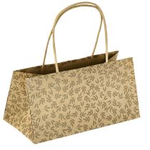 Product Gift bag paper natural brown leaves 20×10×10cm 6 pcs