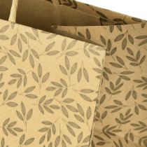 Product Gift bag paper natural brown leaves 20×10×10cm 6 pcs