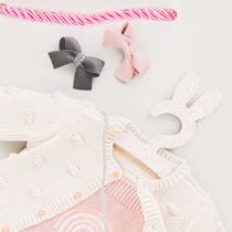 Product Baby Girl Gift Bags – Clothing Motif, Pink and Peach – 23×18 cm, Set of 2