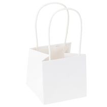 Product Gift Bags with Handles White Gold Paper 8.5×8.5×8cm 12 pcs