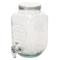Product Glass Beverage Dispenser with Tap and 4 Glasses H25.5cm