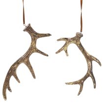 Product Rustic antler decoration pendants for wall or tree, 15cm, 6 pieces