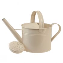 Product Watering can cream white for decorating and planting metal can H26cm 5L