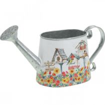 Decorative Watering Can Metal Planter Summer Decor Planter with Bird Houses H15cm L28cm