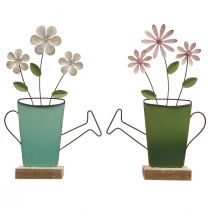 Watering can decoration metal table decoration color rust 23.5/24cm 2pcs