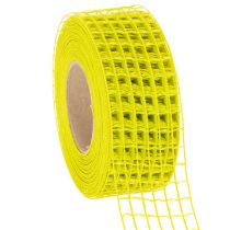 Product Yellow mesh ribbon, 4.5 cm, gift ribbon for creative decoration