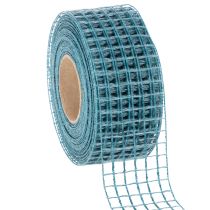 Product Decorative ribbon, grid ribbon, 4.5 cm wide, blue, for craft projects, 10 m