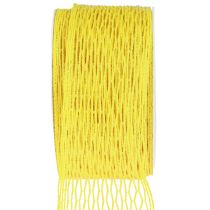 Net tape, grid tape, decorative tape, yellow, wire-reinforced, 50 mm, 10 m