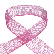 Product Mesh tape, grid tape, decorative tape, pink, wire-reinforced, 50mm, 10m
