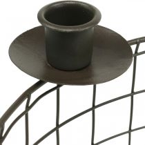 Wire basket metal decorative basket candle holder brown Ø31.5cm