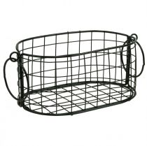 Wire basket with handles metal black 17-32cm set of 4