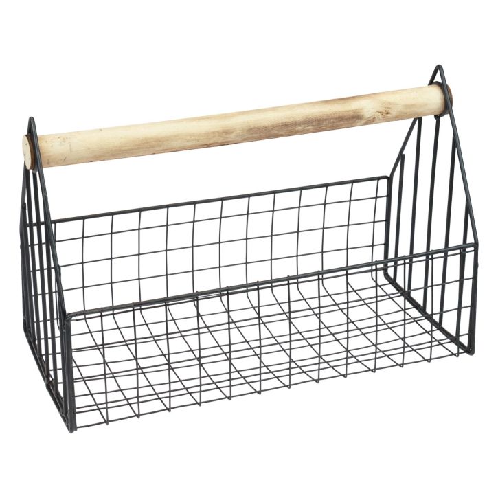 Wire basket mesh basket plant basket metal black 35x18x22.5cm