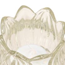 Product Glass tealight holder tulip tealight glass clear Ø7cm H7cm 2pcs