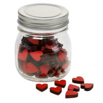 Hearts red in glass 9cm