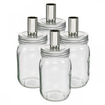 Product Decorative glass with candle holder candle decoration Ø8cm H17.5cm 4 pieces