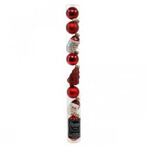 Product Mini Christmas Decoration Figures and Balls Assorted Glass 3cm 9 Pcs