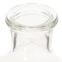 Product Glass bottle with pattern, cylindrical, clear, decorative vase, 15cm, 6 pieces