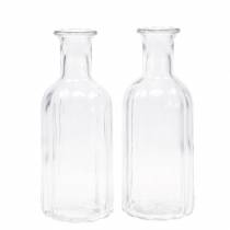 Product Decorative glass bottle with grooves clear Ø7.5cm H19cm 6 pieces