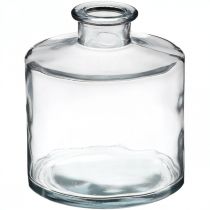 Flower vase, candle holder, glass jar transparent H10.5cm Ø9cm