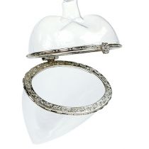Product Glass heart for filling hanging decoration 7cm x 10cm clear 2pcs