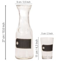 Product Glass carafe H27cm with 4 glasses H11cm