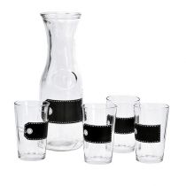 Product Glass carafe H27cm with 4 glasses H11cm