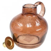 Product Candlestick glass rod candle brown decorative jug glass H15.5cm